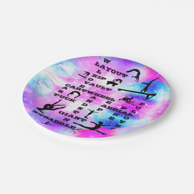 Girls Gymnastics Skills Crosswords (8) Paper Plate (Angled)