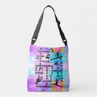 Girls Gymnastics Skills Crosswords Personalized Crossbody Bag
