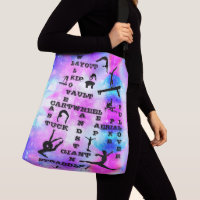 Girls Gymnastics Skills Crosswords Personalized Crossbody Bag