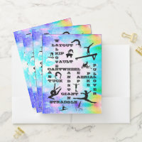 Girls Gymnastics Skills Crosswords Pocket Folders
