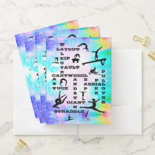 Girls Gymnastics Skills Crosswords Pocket Folders