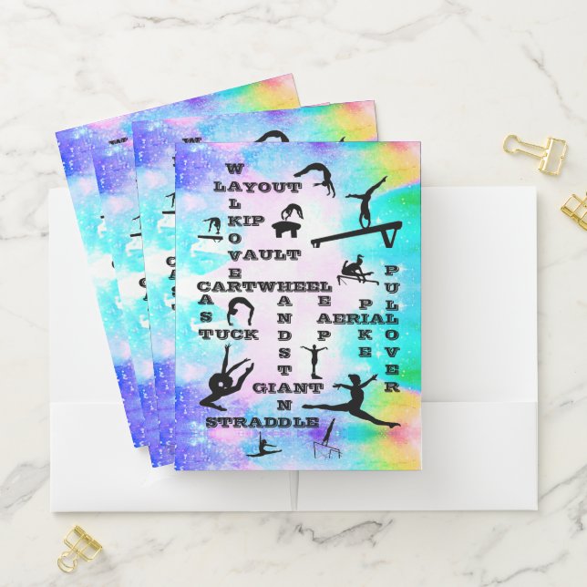 Girls Gymnastics Skills Crosswords Pocket Folders (In Situ)