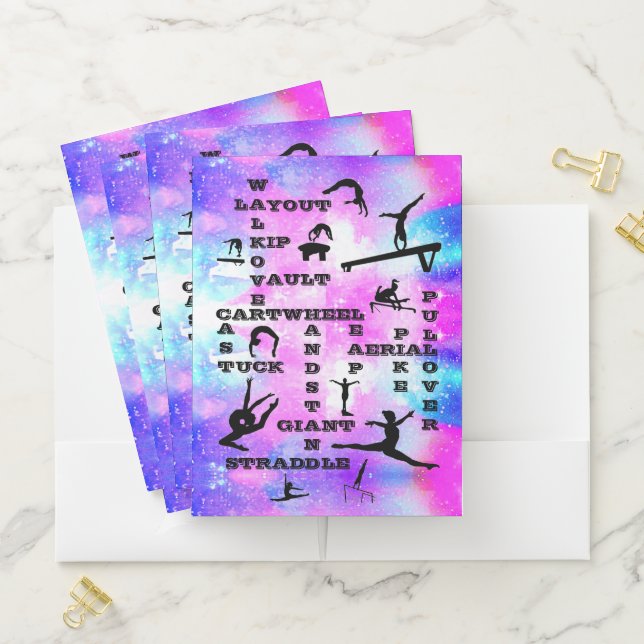 Girls Gymnastics Skills Crosswords Pocket Folders (In Situ)