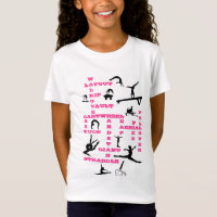 Girls Gymnastics Skills Crosswords T-Shirt