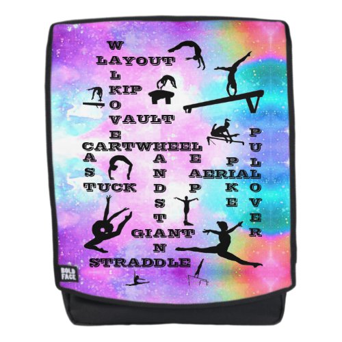 Girls Gymnastics Skills Gymnast Crosswords Backpack