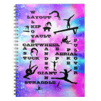Girls Gymnastics Skills Gymnast Crosswords Notebook