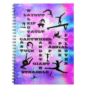 Girls Gymnastics Skills Gymnast Crosswords Notebook