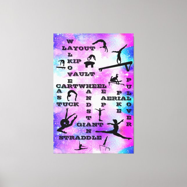 Girls Gymnastics Skills Large Canvas Art 40" x 60" (Front)