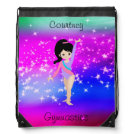 Girls Gymnastics Sparkle Gymnast in Leotard Drawstring Bag Girls Gymnastics Sparkle Gymnast in Leotard Drawstring Bag