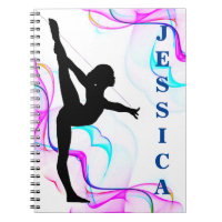 Girls Gymnastics Spiral Swirls Photo Notebook