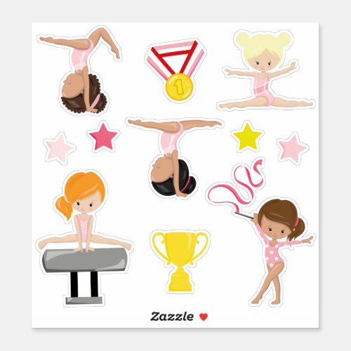 Girls Gymnastics Sticker