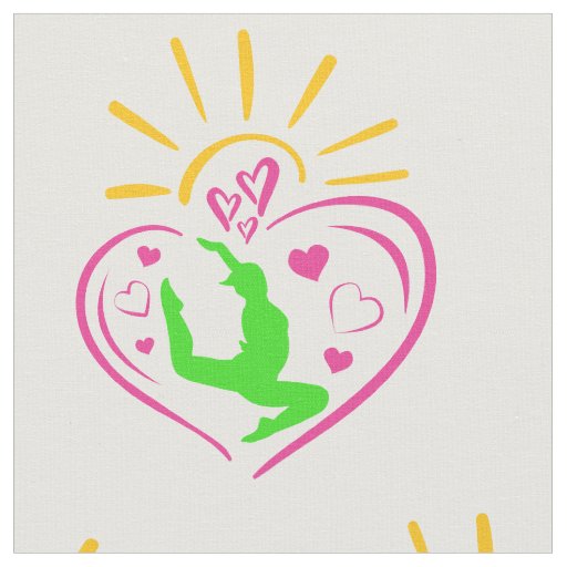 Girls Gymnastics - Summer Sunshine Heart Fabric