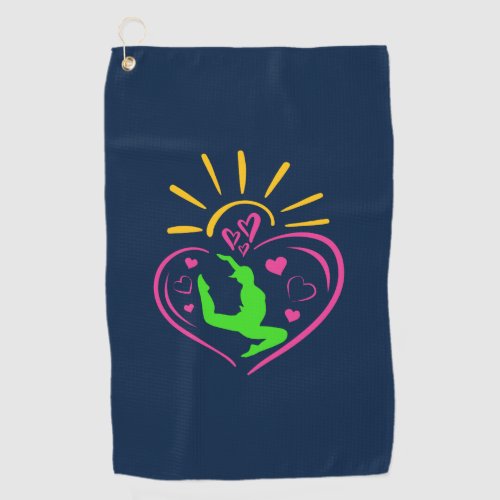 Girls Gymnastics _ Summer Sunshine Heart Golf Towel