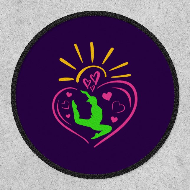 Girls Gymnastics - Summer Sunshine Heart Patch (Front)