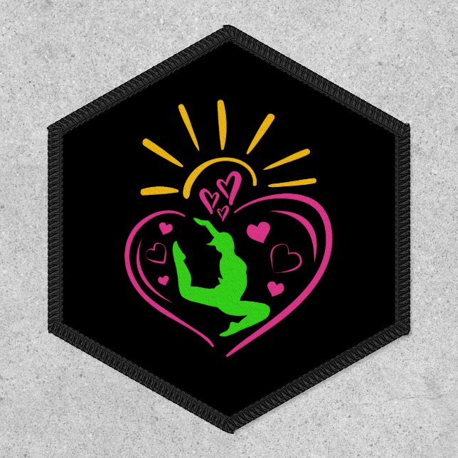 Girls Gymnastics - Summer Sunshine Heart Patch (Front)