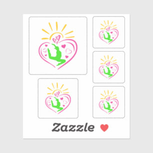 Girls Gymnastics - Summer Sunshine Heart Sticker