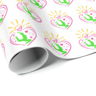 Girls Gymnastics - Summer Sunshine Heart Wrapping Paper
