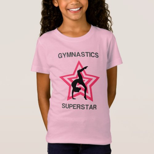 Girls Gymnastics Superstar Back Walkover T_Shirt