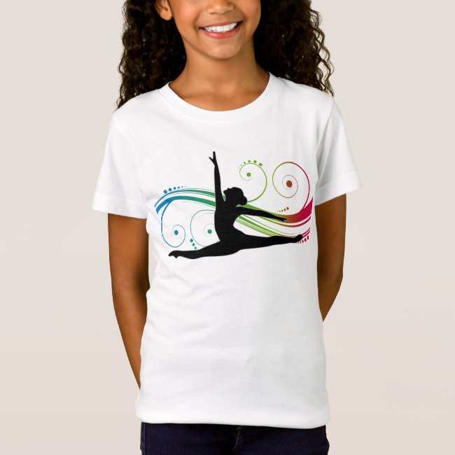 Girls Gymnastics Swirls T-Shirt