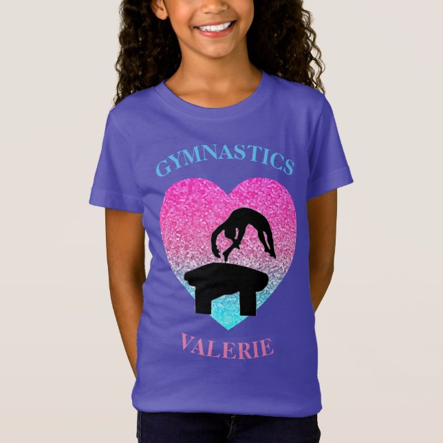 Girls Gymnastics T-Shirt for Gymnast - Vault (Front)