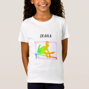 Girls GYMNASTICS t-shirt with custom name.