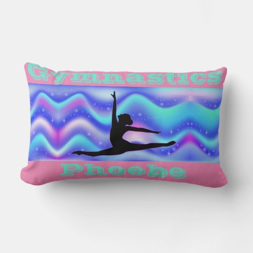 Girls Gymnastics Throw Pillow w Name