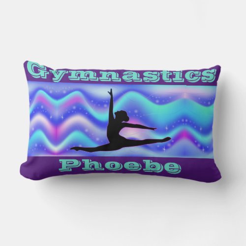Girls Gymnastics Throw Pillow w Name