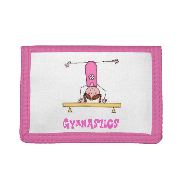 Girls Gymnastics Tri-fold Wallet (Front)
