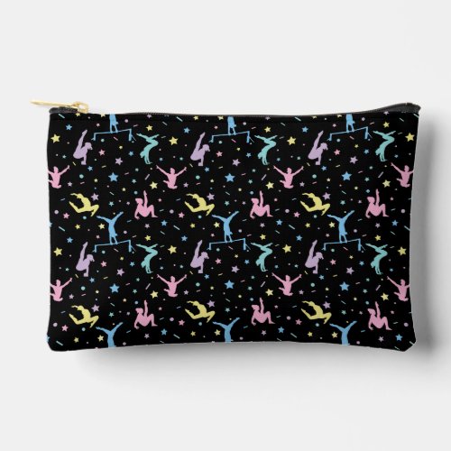 Girls Gymnastics Women Gymnasts with Stars Accessory Pouch