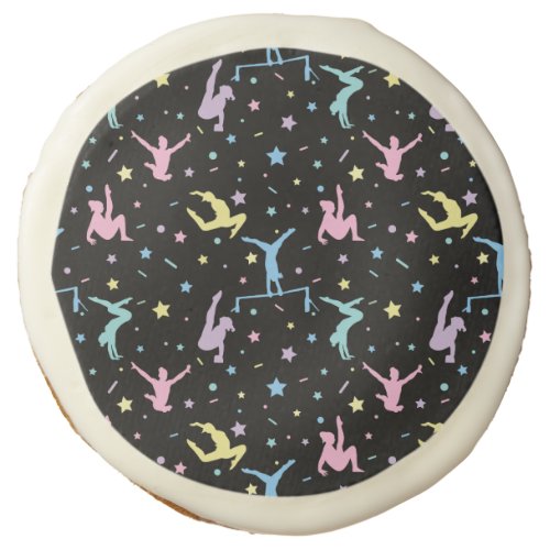 Girls Gymnastics Women Gymnasts with Stars Sugar Cookie