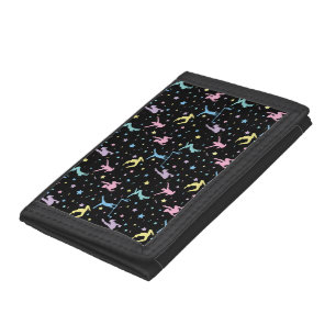 Girls Gymnastics Women Gymnasts with Stars Tri-fold Wallet