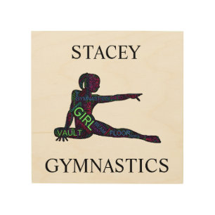 Girls Gymnastics Word Art Wood Wall Art