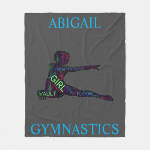 Girls Gymnastics Word Art / Word Cloud Fleece Blanket