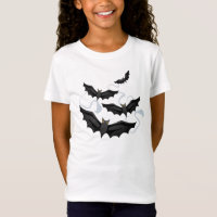 Girls Halloween Bats T-Shirt