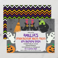 Girls Halloween Spooktacular Birthday Invitation