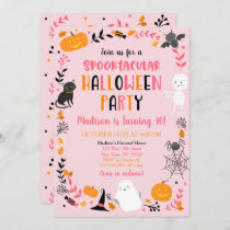 Girls Halloween Spooktacular Birthday Invitation