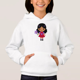 Girls' Hanes ComfortBlend® Hoodie/Girl with Flower Hoodie