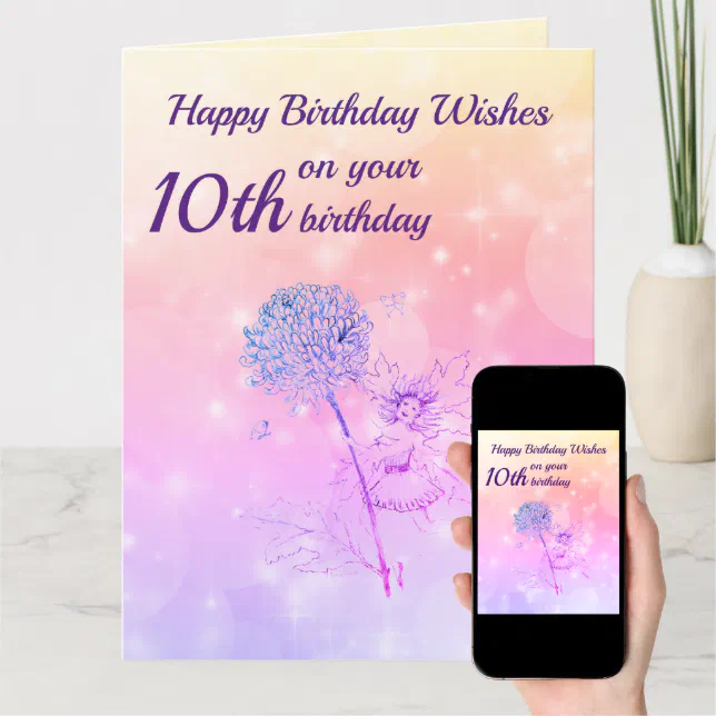Girls Happy 10th Birthday Greeting Card | Zazzle
