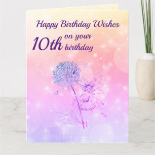 Girls Happy 10th Birthday Greeting Card