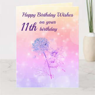 Girls Happy 11th Birthday Greeting Card