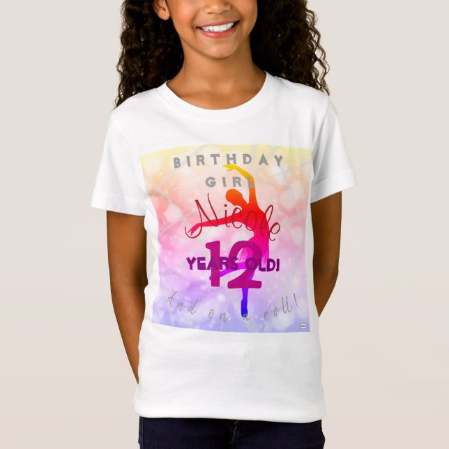 Girl's Happy Birthday Ballet T-Shirt HAMbyWG (Front)