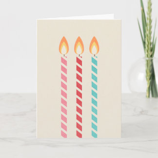 Girls Happy Birthday Candles Greetings Card