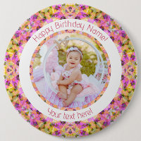 Girls Happy Birthday Summer Pink Star Custom Age
