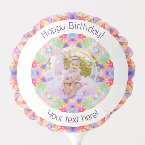 Girls Happy Birthday Vibrant Pink Star Custom Age Balloon