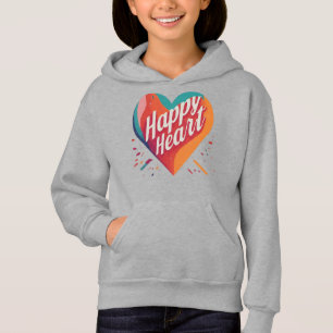 Girl's Happy Heart Hoodie