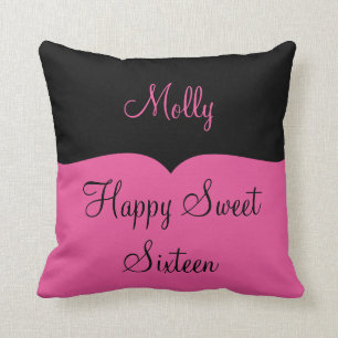 Girls Happy Sweet Sixteen Throw Pillow