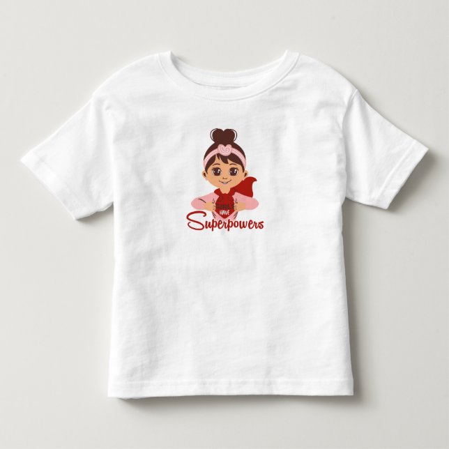 Girls Have Superpowers Superhero Cape Kids Toddler T-shirt (Front)