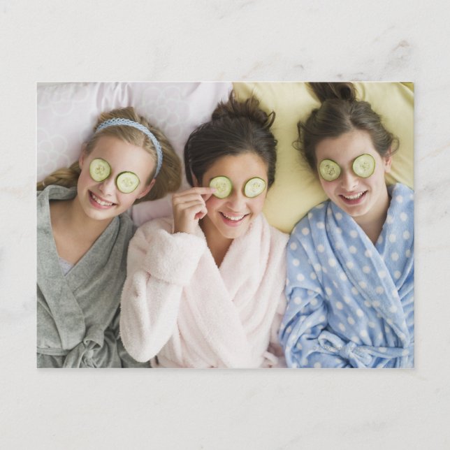 Girls having a facial postcard (Front)