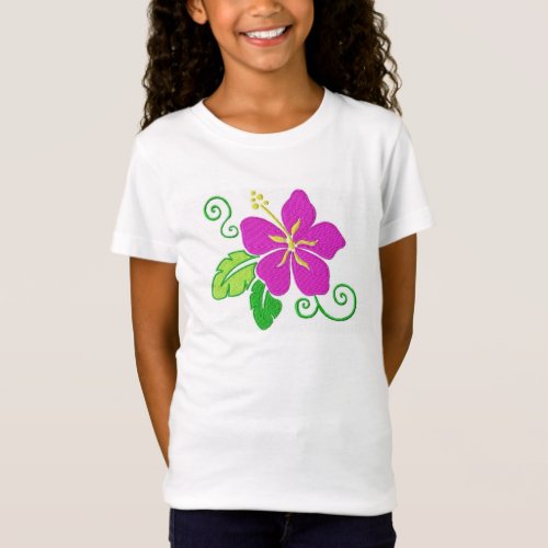 Girls Hawaiian Hibiscus Flower T_shirt