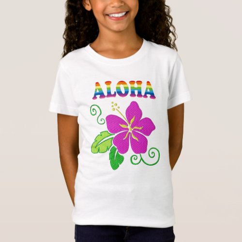 Girls Hawaiian Hibiscus Flower T_shirt